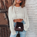 Mesh Cut-out Sweater Bikini Beach Casual Top